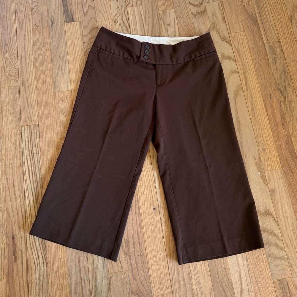 Maurices Stretch Brown Wide Leg Crop Pants 7/8